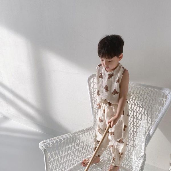 clothing sets toddler baby boy girl summer clothes set fashion cartoon bear pattern cotton sleeveless + kid casual loose pant 2pcs, White
clothing sets toddler baby boy girl summer clothes set fashion cartoon bear pattern cotton sleeveless + kid casual loose pant 2pcs, White