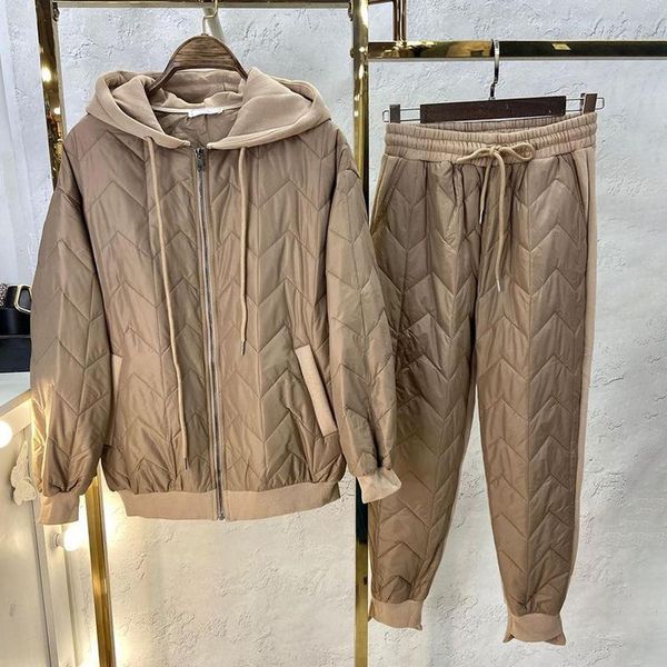 women's two piece pants novalya casual suits women fashion hooded patchwork parkas suit elegant drawstring full length female ladies, White
women's two piece pants novalya casual suits women fashion hooded patchwork parkas suit elegant drawstring full length female ladies, White