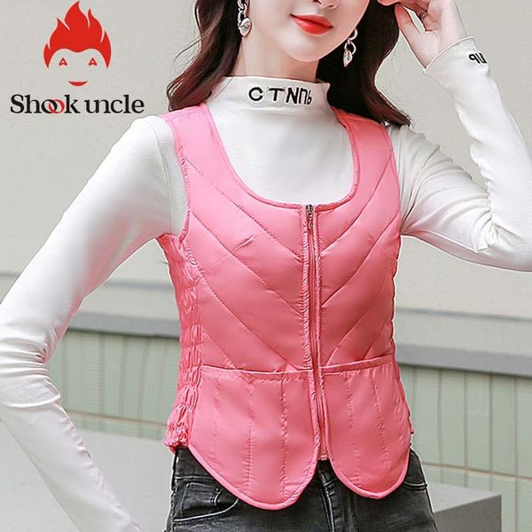 women's vests women vest 80% duck down winter zipper sleeveless waistcoat warm solid color jacket elegant korean short outwear, Black;white
women's vests women vest 80% duck down winter zipper sleeveless waistcoat warm solid color jacket elegant korean short outwear, Black;white