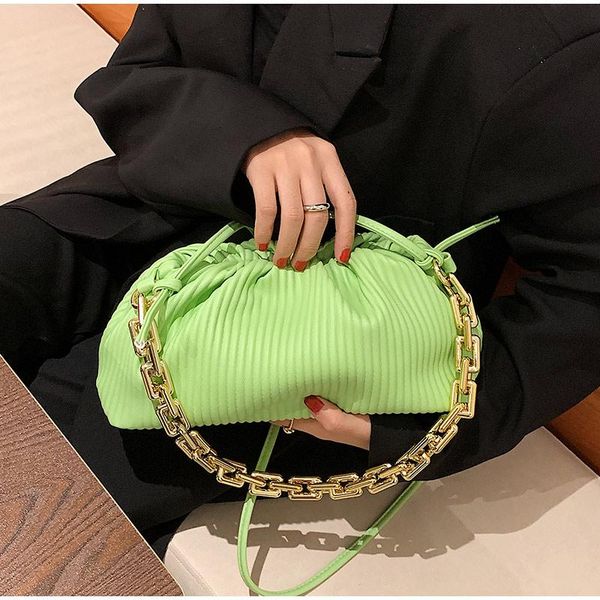 evening bags 2021 women pleated underarm shoulder bag gold chains baguette pouch totes handbag versatile simple fashion dumpling
evening bags 2021 women pleated underarm shoulder bag gold chains baguette pouch totes handbag versatile simple fashion dumpling