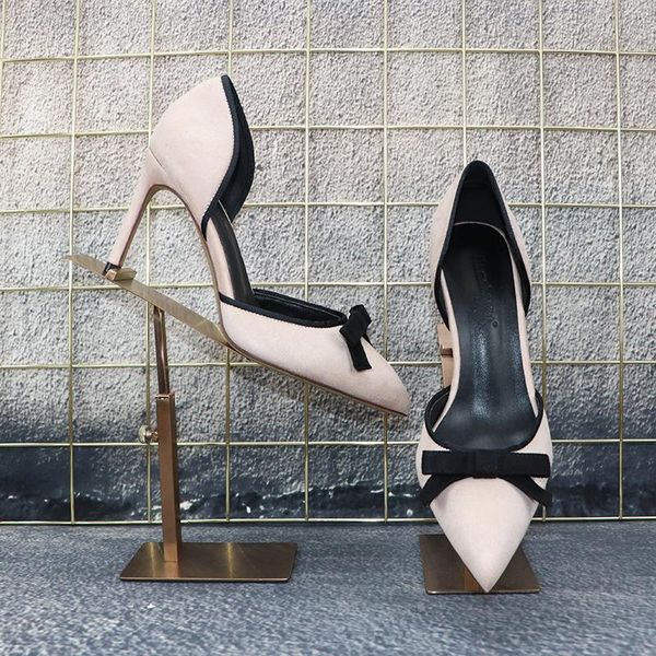 dress shoes 2021 spring and summer bow ladies high heel stiletto hollow shallow mouth sandals suede pointed single, Black
dress shoes 2021 spring and summer bow ladies high heel stiletto hollow shallow mouth sandals suede pointed single, Black