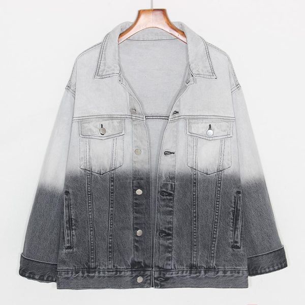 oversized grey gradient washed denim jacket female loose vintage korean long sleeve women spring casual harajuku jeans outerwear women', Black;brown
oversized grey gradient washed denim jacket female loose vintage korean long sleeve women spring casual harajuku jeans outerwear women', Black;brown