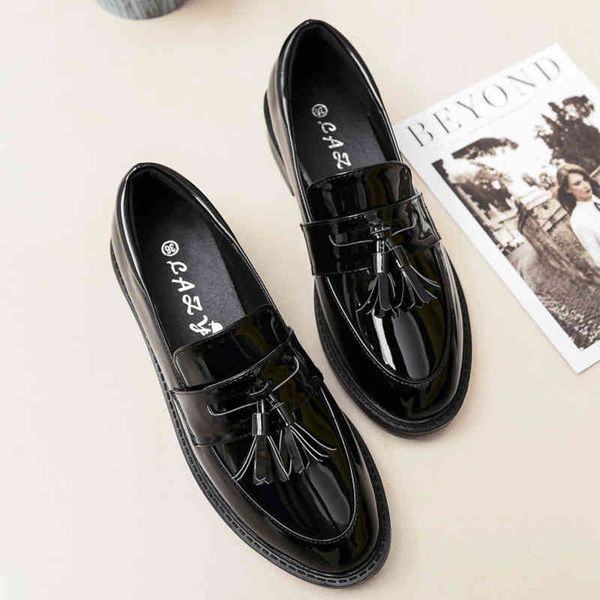 dress shoes patent leather british tassel pointed toe oxfords woman flats shallow fringe bullock women slip on zapatos de mujer zk38, Black
dress shoes patent leather british tassel pointed toe oxfords woman flats shallow fringe bullock women slip on zapatos de mujer zk38, Black