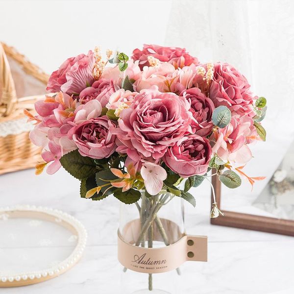 beautiful hydrangea roses artificial flowers for home wedding decorations autumn bouquet silk peony fake flower decorative & wr
beautiful hydrangea roses artificial flowers for home wedding decorations autumn bouquet silk peony fake flower decorative & wr