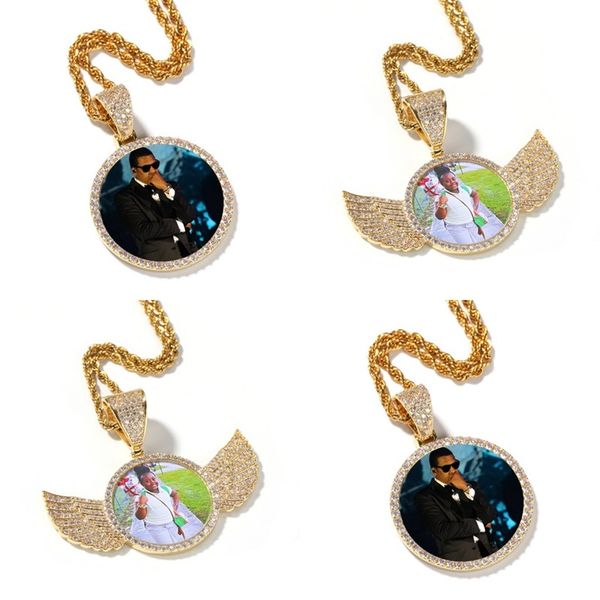 hip hop iced out custom picture pendant necklace rope chain charm round with shiny wings copper zircon jewelry men women love gift 129 r2, Silver
hip hop iced out custom picture pendant necklace rope chain charm round with shiny wings copper zircon jewelry men women love gift 129 r2, Silver