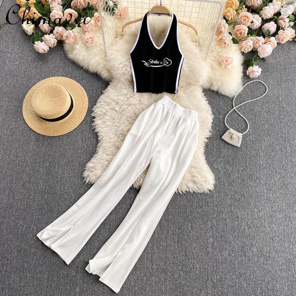 women's two piece pants lady oputdoor sports yoga suit halter black short female high waist wide leg white set
women's two piece pants lady oputdoor sports yoga suit halter black short female high waist wide leg white set