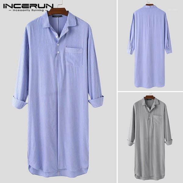 leisure mens bathrobes striped long sleeve lapel neck nightgown incerun man fashion style homewear robes hombre s-5xl men's sleepwear, Black;brown
leisure mens bathrobes striped long sleeve lapel neck nightgown incerun man fashion style homewear robes hombre s-5xl men's sleepwear, Black;brown