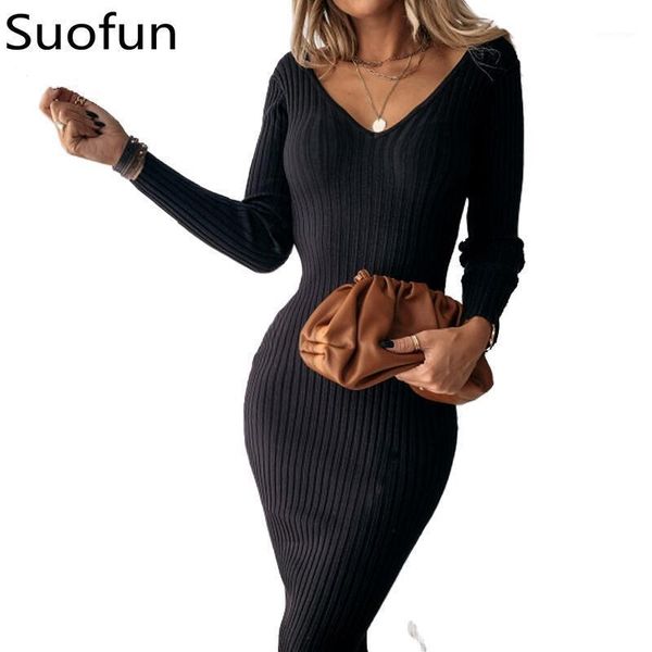 casual dresses suofun long sleeve solid v-neck women's dress 2021 spring mid-length knit elegant autumn bodycon, Black;gray
casual dresses suofun long sleeve solid v-neck women's dress 2021 spring mid-length knit elegant autumn bodycon, Black;gray
