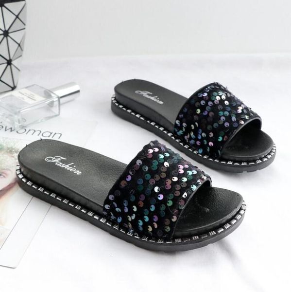 slippers summer women's fashion wild round beads sequins one-word women indoor outdoor sandals ladies slides 36-41 df3v, Black
slippers summer women's fashion wild round beads sequins one-word women indoor outdoor sandals ladies slides 36-41 df3v, Black
