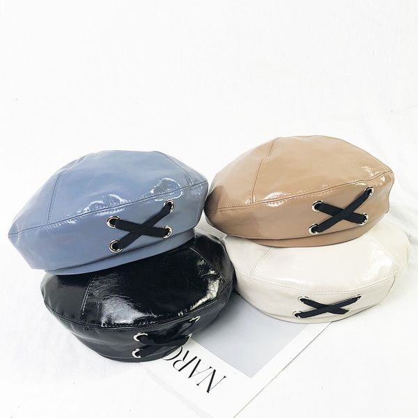 beret female pu leather spring autumn designer net red octagonal literature and art versatile pumpkin british hat, Blue;gray
beret female pu leather spring autumn designer net red octagonal literature and art versatile pumpkin british hat, Blue;gray