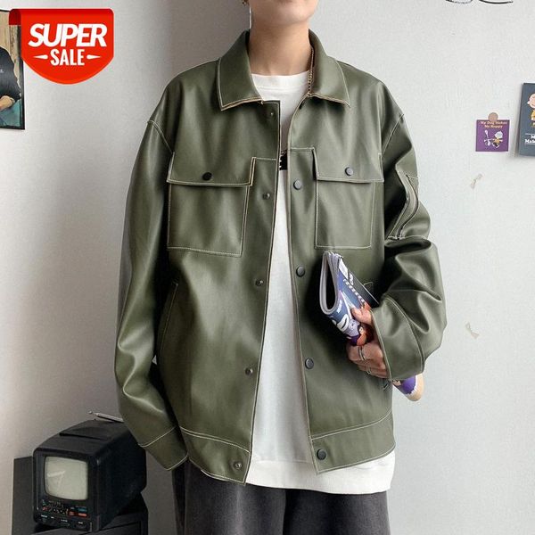 hong kong style pu leather jacket men's plus fat size boy and handsome motorcycle suit trendy outfit #ul2n, Black;brown
hong kong style pu leather jacket men's plus fat size boy and handsome motorcycle suit trendy outfit #ul2n, Black;brown