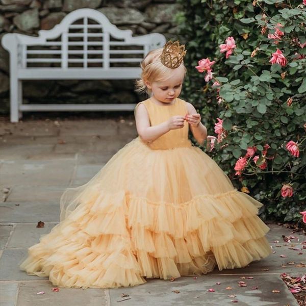gold princess girls dresses for birthday party flower girl dress wedding with train cute baby ball gowns 1-14y girl's, Red;yellow 
gold princess girls dresses for birthday party flower girl dress wedding with train cute baby ball gowns 1-14y girl's, Red;yellow