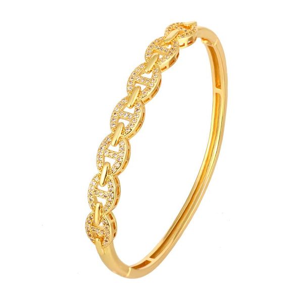 bangle women gold bangles bracelets copper white cubic zirconia 18k plated eye hollow brazaletes de oro pulseiras ouro, Black
bangle women gold bangles bracelets copper white cubic zirconia 18k plated eye hollow brazaletes de oro pulseiras ouro, Black