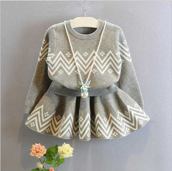 children girl 2pcs clothes set kids striped sweater and waves pattern skirt toddler baby clothing for winter 210529, White
children girl 2pcs clothes set kids striped sweater and waves pattern skirt toddler baby clothing for winter 210529, White