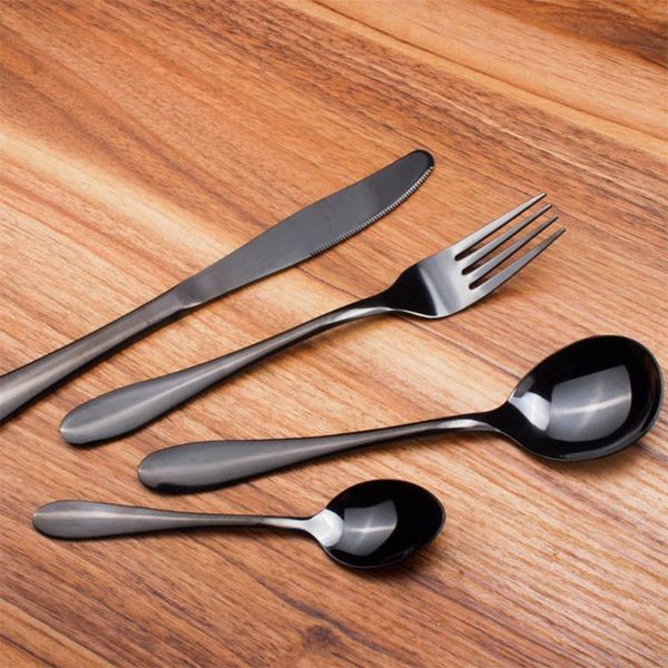 4pcs/set black gold cutlery set 18/10 stainless steel dinnerware silverware flatware dinner knife fork spoon highquality sets
4pcs/set black gold cutlery set 18/10 stainless steel dinnerware silverware flatware dinner knife fork spoon highquality sets