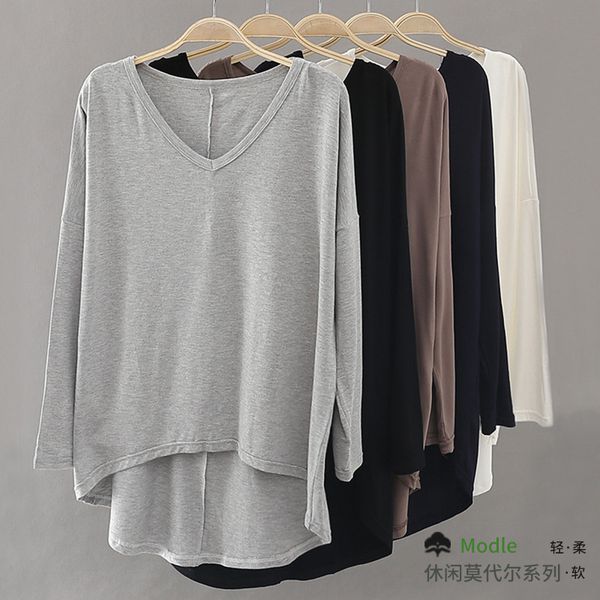 women's t shirt 2021 spring loose casual large modal v neck long sleeve bottomed batman top, White
women's t shirt 2021 spring loose casual large modal v neck long sleeve bottomed batman top, White