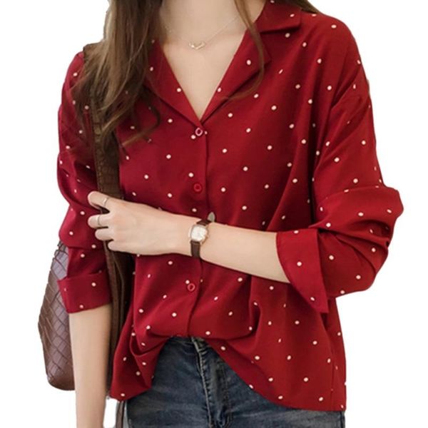 fashion women blouse plus size turn-down collar shirts long sleeve dot shirt slim elegant office feminine women's blouses & kd0x, White
fashion women blouse plus size turn-down collar shirts long sleeve dot shirt slim elegant office feminine women's blouses & kd0x, White