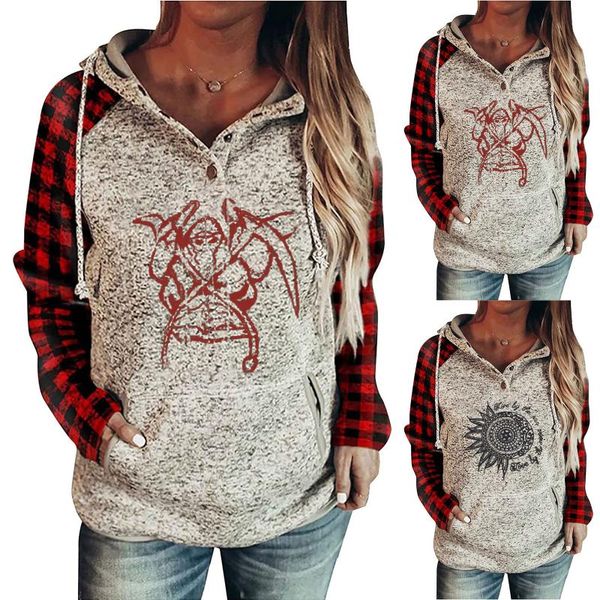 women's hoodies & sweatshirts women hooded sweatshirt pullover buttons snowman drawstring pocket, Black
women's hoodies & sweatshirts women hooded sweatshirt pullover buttons snowman drawstring pocket, Black