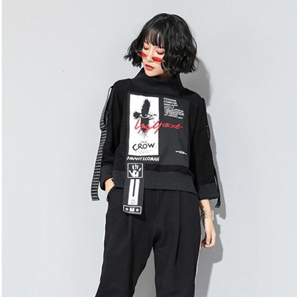 women's hoodies & sweatshirts fairynatural fashion korean streetwear women clothing female print turtleneck retro embroidery big size, Black
women's hoodies & sweatshirts fairynatural fashion korean streetwear women clothing female print turtleneck retro embroidery big size, Black