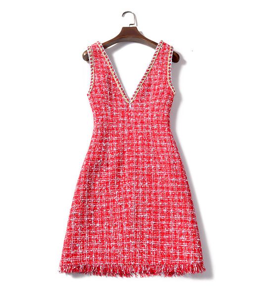 casual dresses autumn winter dress chic women v neck sleeveless pearls tweed birthday gift party vestido szl7, Black;gray
casual dresses autumn winter dress chic women v neck sleeveless pearls tweed birthday gift party vestido szl7, Black;gray