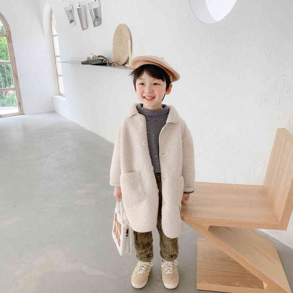 winter fashion boys berber fleece long style jackets girls solid color loose casual coats 210508, Blue;gray
winter fashion boys berber fleece long style jackets girls solid color loose casual coats 210508, Blue;gray