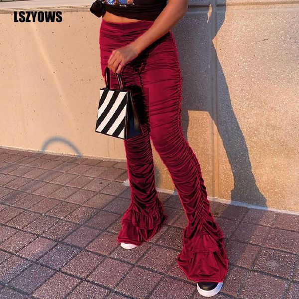 women's pants & capris solid high waist ruched women streetwear autumn stacked leggings female bell bottom trousers ruffle hem skinny f, Black;white
women's pants & capris solid high waist ruched women streetwear autumn stacked leggings female bell bottom trousers ruffle hem skinny f, Black;white