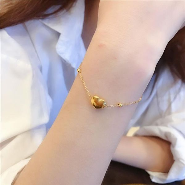 est luxury jewelry golden peach heart love bracelets korean design simple 316l titanium steel for women charm, Golden;silver
est luxury jewelry golden peach heart love bracelets korean design simple 316l titanium steel for women charm, Golden;silver