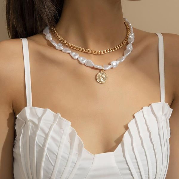 chokers vintage wedding pearl portairt choker necklace for women geometric pendant necklaces jewelry collier, Golden;silver
chokers vintage wedding pearl portairt choker necklace for women geometric pendant necklaces jewelry collier, Golden;silver