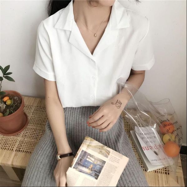 white women blouses blouse casual solid color loose fashion simple short sleeve lapel shirt drop
white women blouses blouse casual solid color loose fashion simple short sleeve lapel shirt drop