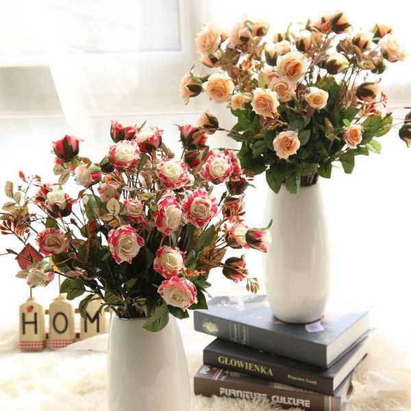 decorative flowers & wreaths three-headed rose simulation fake flower home furnishings wedding bouquets christmas decoration qw
decorative flowers & wreaths three-headed rose simulation fake flower home furnishings wedding bouquets christmas decoration qw