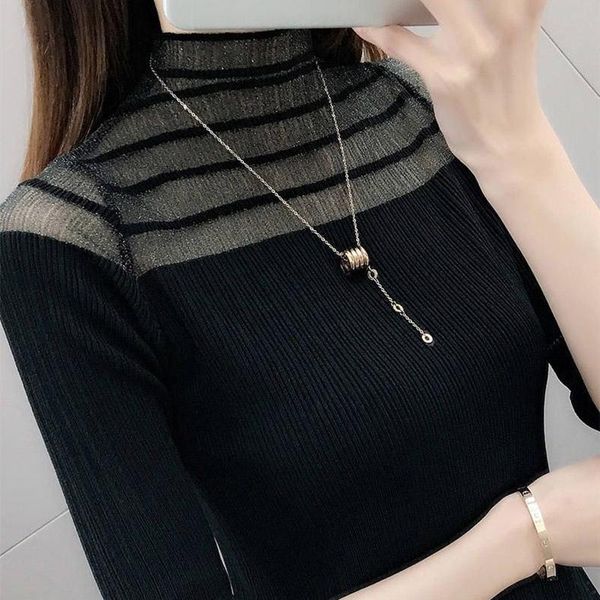 frosted knitted women's shirt lace turtleneck ice silk half-sleeved five-sleeved wild bottoming sweaters, White;black
frosted knitted women's shirt lace turtleneck ice silk half-sleeved five-sleeved wild bottoming sweaters, White;black