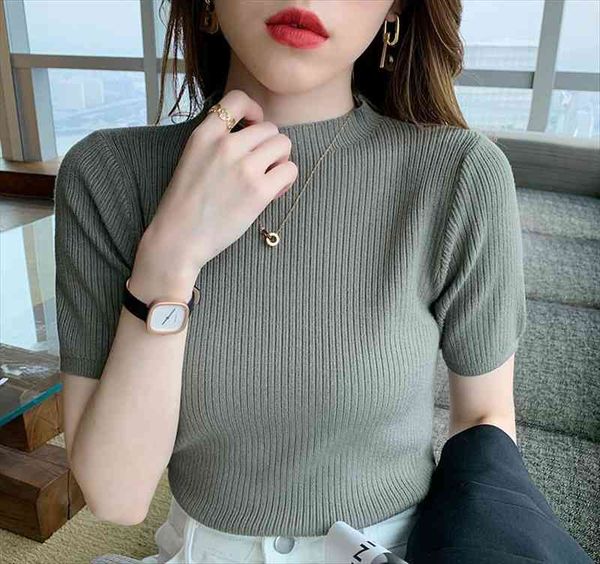 spring autumn women short sleeve womens sweater shirts o neck cropped soft solid pullover crop for female, White;black
spring autumn women short sleeve womens sweater shirts o neck cropped soft solid pullover crop for female, White;black