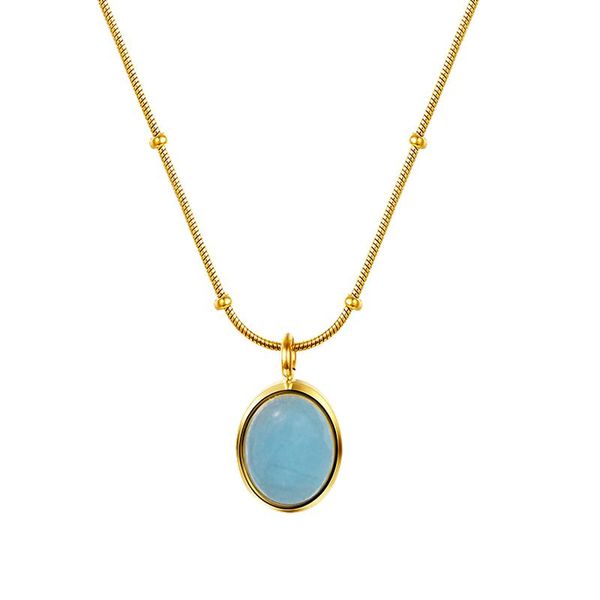 chains simple niche light luxury oval titanium steel necklace blue cat eye pendant clavicle chain temperament design high-end jewelry, Silver
chains simple niche light luxury oval titanium steel necklace blue cat eye pendant clavicle chain temperament design high-end jewelry, Silver