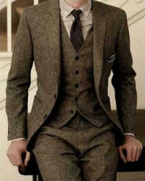 men's suits & blazers 2021 brown mens vintage wool tweed 3 piece notch lapel costume homme herringbone suit custom slim fit, White;black
men's suits & blazers 2021 brown mens vintage wool tweed 3 piece notch lapel costume homme herringbone suit custom slim fit, White;black