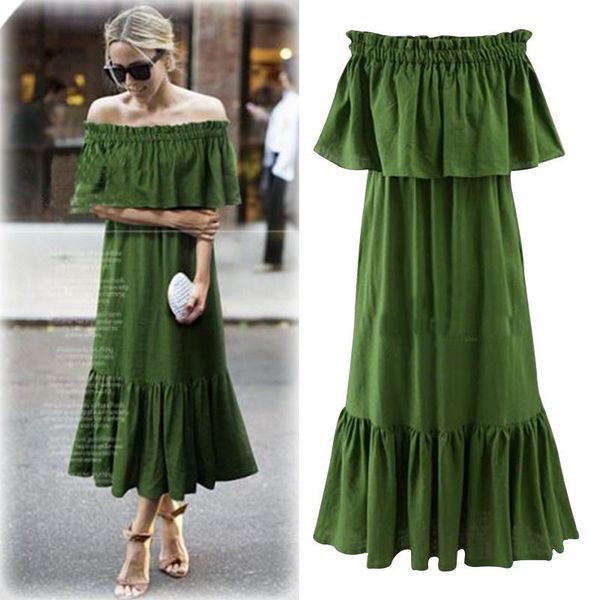 casual dresses 2021 summer fashion european women's clothing long dress american women one-word shoulder elastic, Black;gray
casual dresses 2021 summer fashion european women's clothing long dress american women one-word shoulder elastic, Black;gray