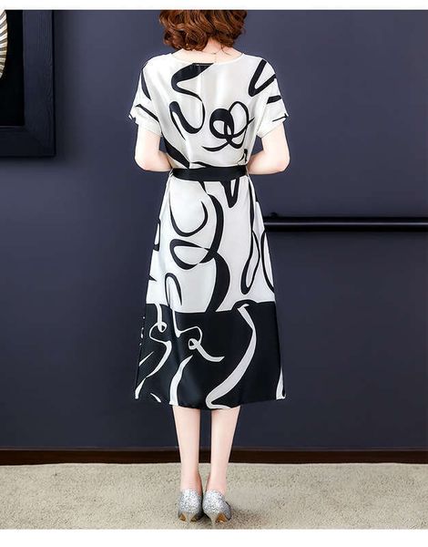 dresses fashionable printed casual skirt women's summer loose and slim large dress medium length women, Black;gray
dresses fashionable printed casual skirt women's summer loose and slim large dress medium length women, Black;gray