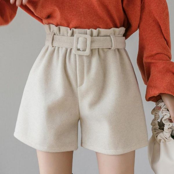 women's shorts fashion high waist woolene women clothes casual solid vintage feminino loose thick a-line black mujer q5080, White;black
women's shorts fashion high waist woolene women clothes casual solid vintage feminino loose thick a-line black mujer q5080, White;black