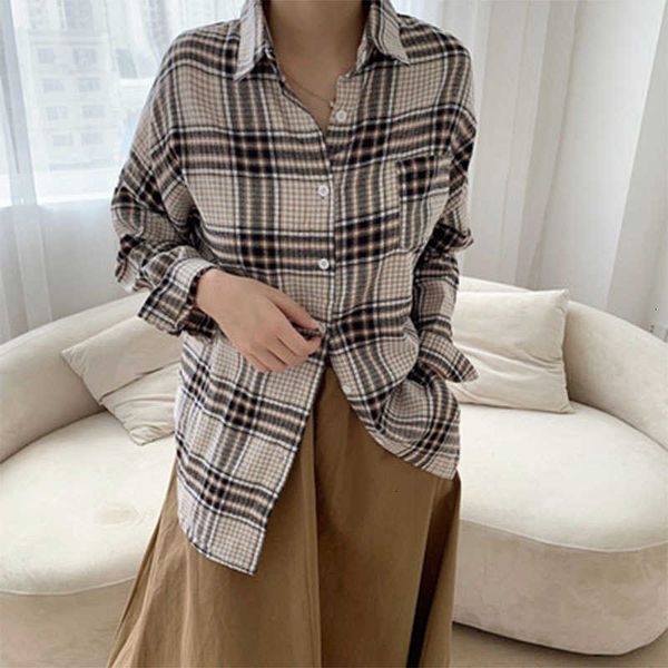 women's blouses & shirts spring autumn korea fashion women long sleeve casual vintage plaid turn-down collar lo gcqk, White
women's blouses & shirts spring autumn korea fashion women long sleeve casual vintage plaid turn-down collar lo gcqk, White