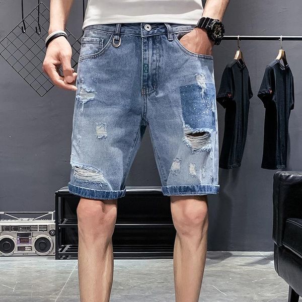 men's jeans washed ripped men trend oversize multi-pocket 5-point casual denim pants hiphop streetwear straight wide-leg shorts summer, Blue
men's jeans washed ripped men trend oversize multi-pocket 5-point casual denim pants hiphop streetwear straight wide-leg shorts summer, Blue