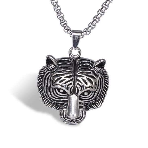 pendant necklaces vintage gothic men's necklace tiger head retro animal domineering punk cool for men boyfriend, Silver
pendant necklaces vintage gothic men's necklace tiger head retro animal domineering punk cool for men boyfriend, Silver