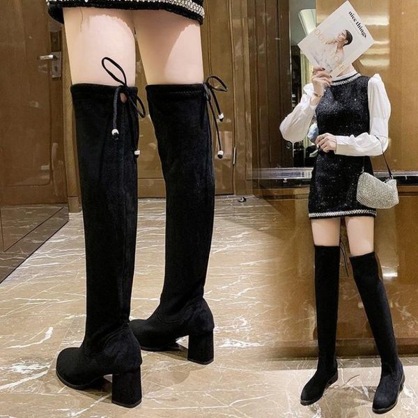 boots women's winter casual all-match round toe thick heel over the knee long stretch shoes, Black
boots women's winter casual all-match round toe thick heel over the knee long stretch shoes, Black