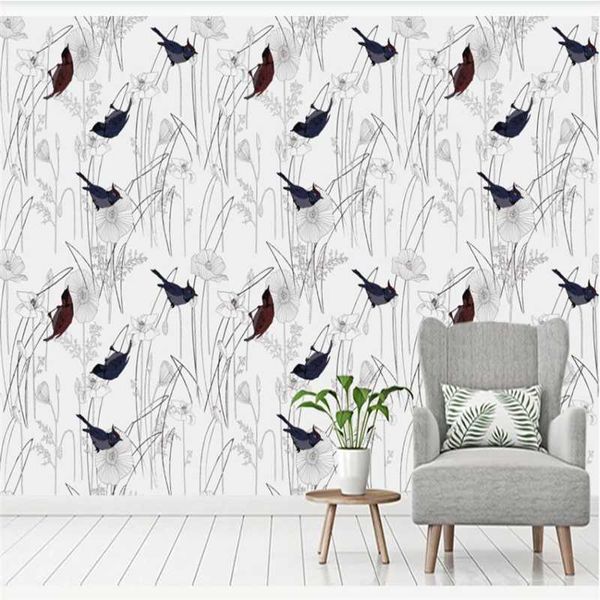 wallpapers xue su custom large wallpaper wall nordic modern leaves hand-painted flowers and birds living room interior decoration painting
wallpapers xue su custom large wallpaper wall nordic modern leaves hand-painted flowers and birds living room interior decoration painting