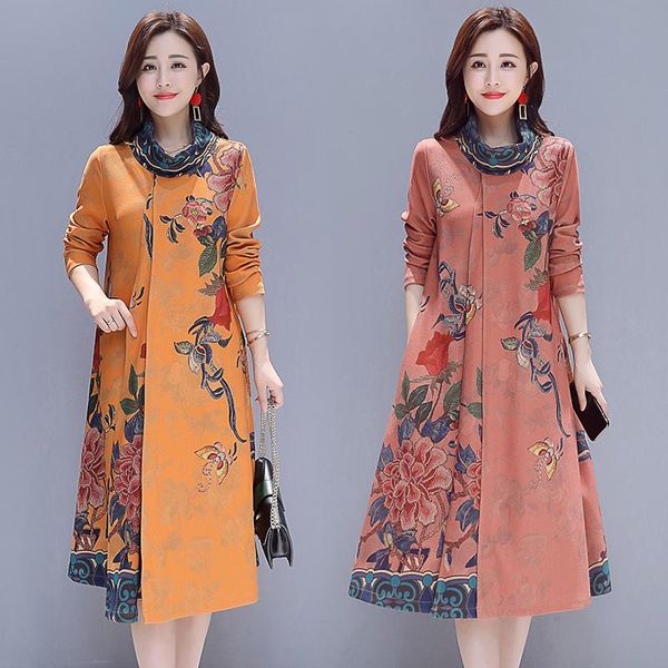 fashion 2021 autumn winter women dresses casual plus size dress thick long sleeve turtleneck print vintage, Black;gray
fashion 2021 autumn winter women dresses casual plus size dress thick long sleeve turtleneck print vintage, Black;gray