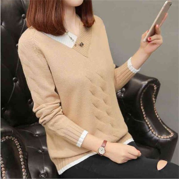 autumn and winter color matching v-neck sweater female loose head korean long-sleeved bottoming knit 210427, White;black
autumn and winter color matching v-neck sweater female loose head korean long-sleeved bottoming knit 210427, White;black