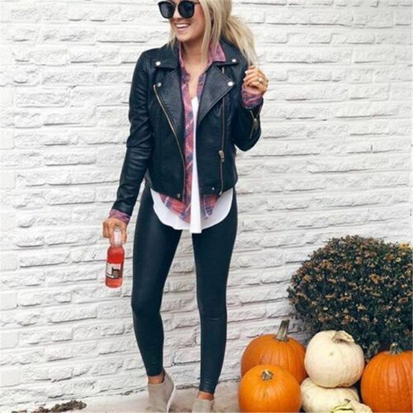 women's jackets zipper up ladies coats women long sleeve stand collar leather jacket loose warm zip, Black;brown
women's jackets zipper up ladies coats women long sleeve stand collar leather jacket loose warm zip, Black;brown