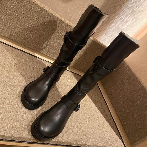 boots winter cool knee high woman genuine leather round toes low heels motorcyle zapatos de mujer, Black
boots winter cool knee high woman genuine leather round toes low heels motorcyle zapatos de mujer, Black