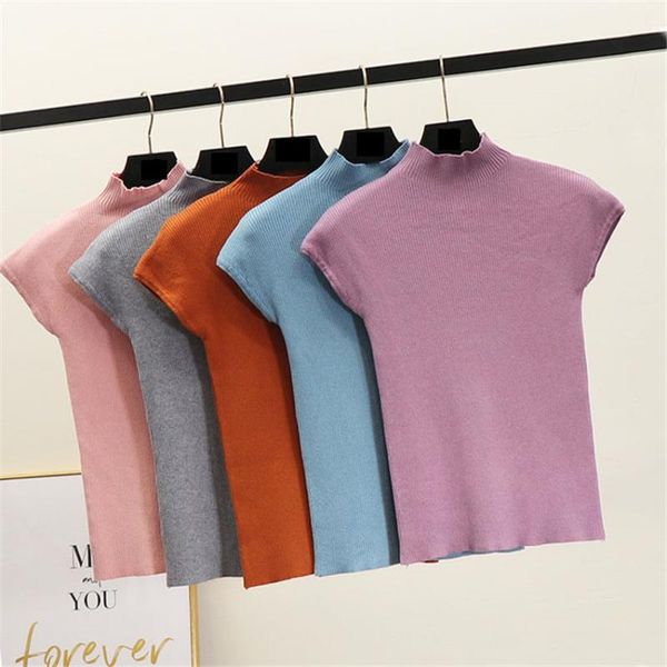 women's t-shirt 2021 fashion autumn knit thin high neck knitted t shirt femme women solid slim fit ropa mujer, White
women's t-shirt 2021 fashion autumn knit thin high neck knitted t shirt femme women solid slim fit ropa mujer, White