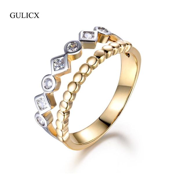 wedding rings gulicx classic gold-color engagement for women double layers geometric cubic zirconia female jewelry glr713, Slivery;golden
wedding rings gulicx classic gold-color engagement for women double layers geometric cubic zirconia female jewelry glr713, Slivery;golden