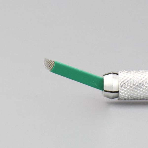 tattoo needles 11/12/14/16/17/18pin 100pcs 0.16mm green microblading needle blade shape handmade for permanent makeup manual pen
tattoo needles 11/12/14/16/17/18pin 100pcs 0.16mm green microblading needle blade shape handmade for permanent makeup manual pen