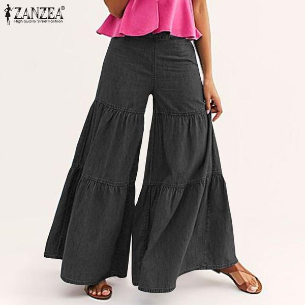 women's pants & capris elegant solid turnip autumn flare 2021 zanzea casual zipper long pantalon palazzo female ruffle trousers plus si, Black;white
women's pants & capris elegant solid turnip autumn flare 2021 zanzea casual zipper long pantalon palazzo female ruffle trousers plus si, Black;white